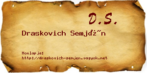 Draskovich Semjén névjegykártya